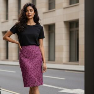 BODEN Skirt Patricia Pencil Pink Geometric NWOT Petite